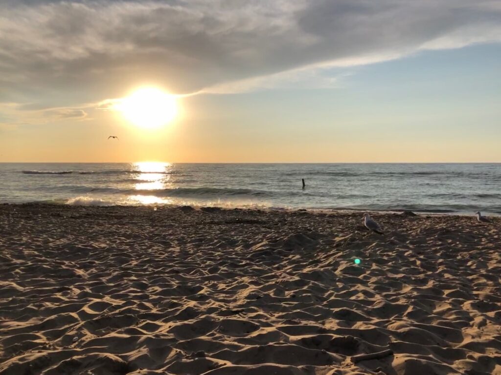 sunset over a lake